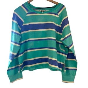 Wildfox Green and Blue Striped‎ Women's Sweater